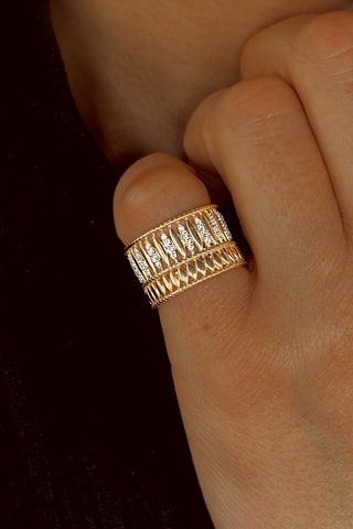 Ring - Zilver Doublé Geelgoud en Zilver