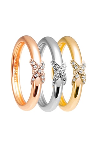 3 Ringen - Zilver, Zilver Doublé Geelgoud en Roségoud