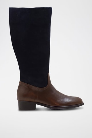 Botas em raspa de couro - Castanho