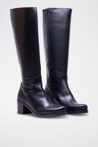 Botas em raspa de couro - Preto