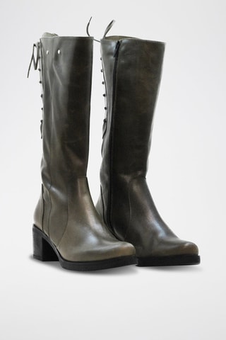 Botas em couro nappa - Caqui