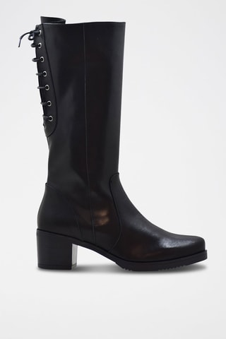 Botas em raspa de couro - Preto
