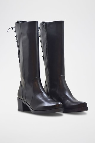 Botas em raspa de couro - Preto