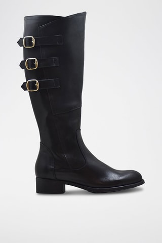 Botas em raspa de couro - Preto