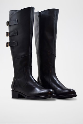 Botas em raspa de couro - Preto
