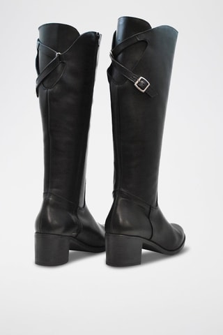 Botas em raspa de couro - Preto