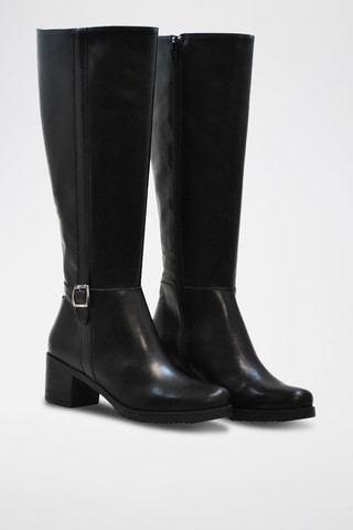 Botas em raspa de couro - Preto