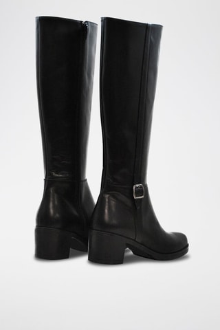 Botas em raspa de couro - Preto