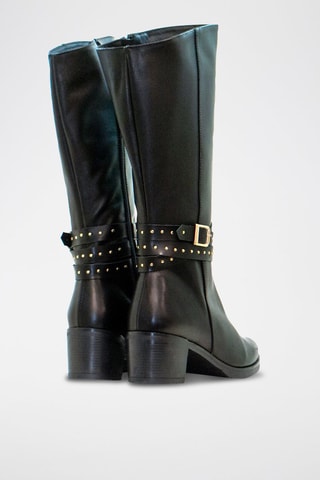 Botas em raspa de couro - Preto