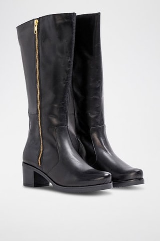 Botas em raspa de couro - Preto