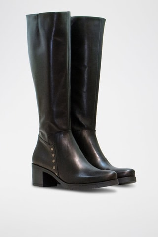 Botas em raspa de couro - Preto