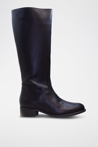 Botas em raspa de couro - Preto