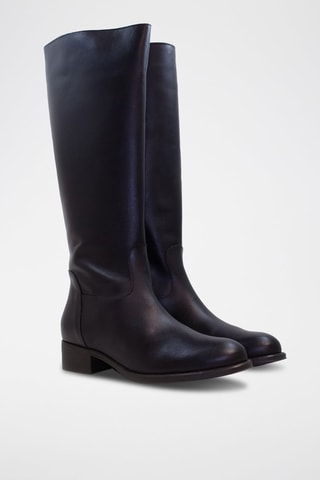 Botas em raspa de couro - Preto
