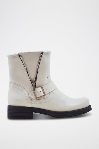 Botins em couro - Branco