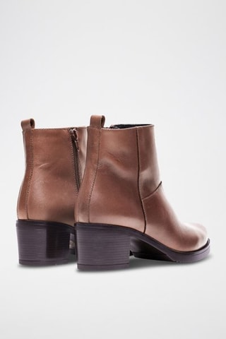 Botins em raspa de couro - Castanho