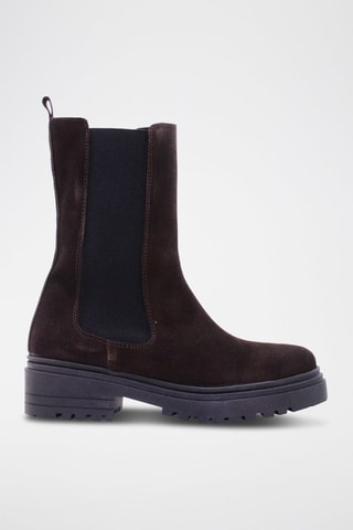 Botins Chelsea de nobuck - Castanho