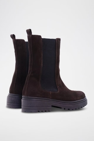 Botins Chelsea de nobuck - Castanho