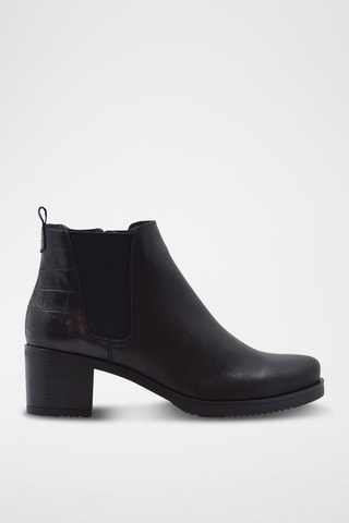 Botins em raspa de couro - Preto