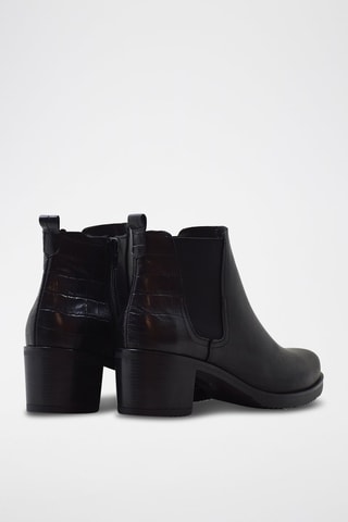 Botins em raspa de couro - Preto