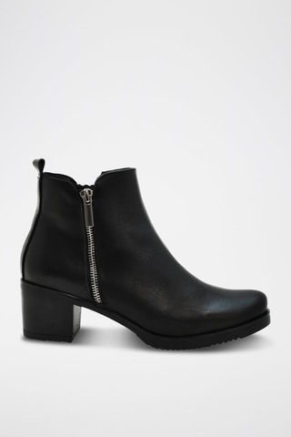 Botins em raspa de couro - Preto