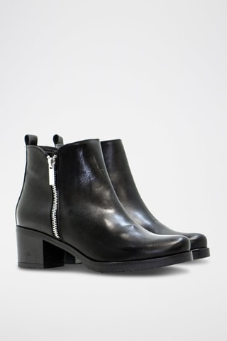 Botins em raspa de couro - Preto