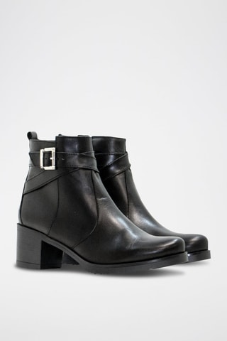 Botins em raspa de couro - Preto
