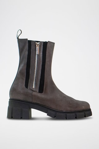 Botins Chelsea de nobuck - Cinzento