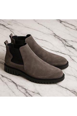 Botins Chelsea de nobuck - Cinzento