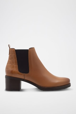 Botins em raspa de couro - Camel