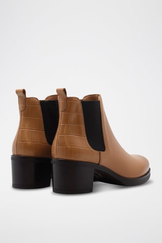 Botins em raspa de couro - Camel