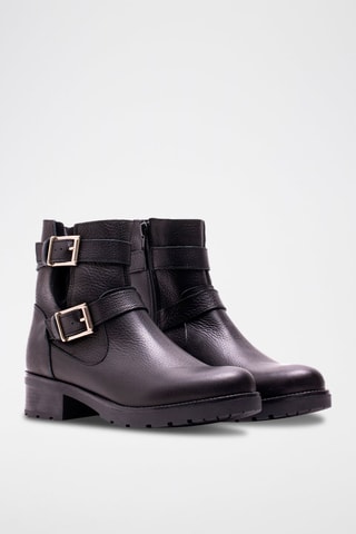 Botins em raspa de couro - Preto