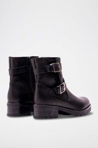 Botins em raspa de couro - Preto