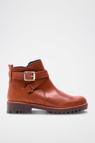 Botins em couro - Camel