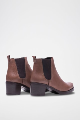 Botins Chelsea de couro nappa - Castanho