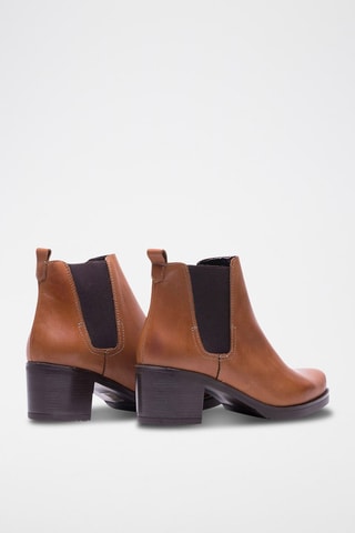 Botins Chelsea de couro nappa - Camel