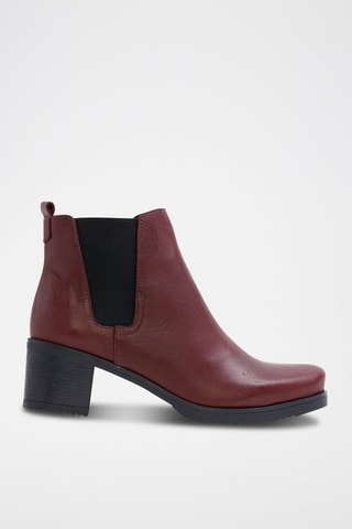 Botins Chelsea de couro nappa - Bordô