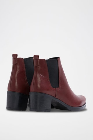 Botins Chelsea de couro nappa - Bordô
