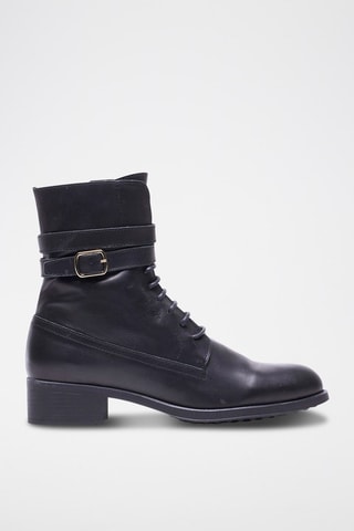Botins de couro nappa - Preto