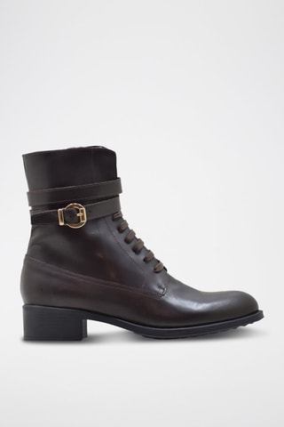 Botins de couro nappa - Castanho-escuro