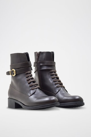 Botins de couro nappa - Castanho-escuro