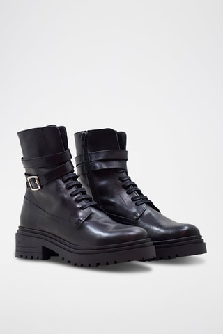 Botins de couro nappa - Preto