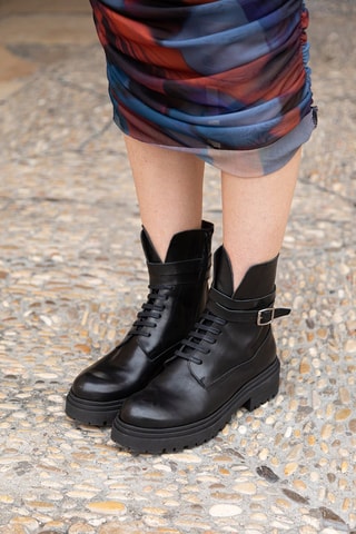 Botins de couro nappa - Preto