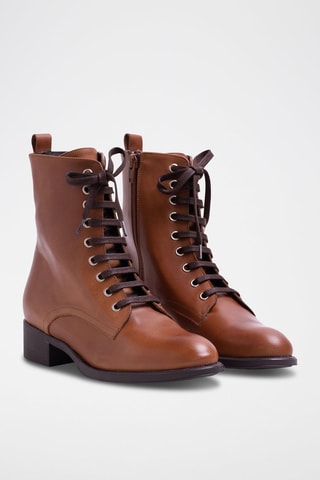 Botins de couro nappa - Castanho