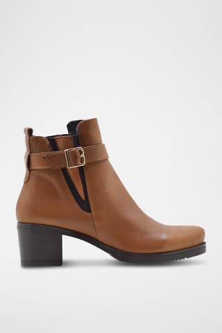 Botins em couro - Castanho-claro