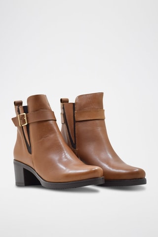 Botins em couro - Castanho-claro