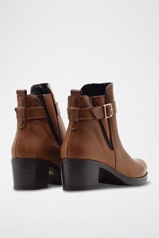 Botins em couro - Castanho-claro