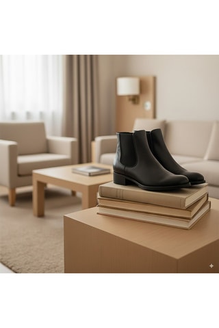 Botins de couro nappa - Preto