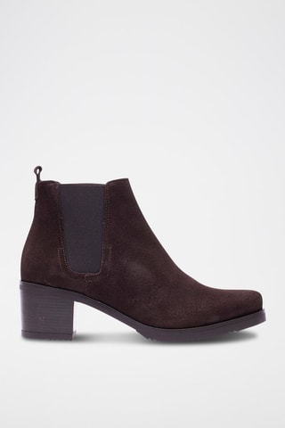 Botins Chelsea de nobuck - Castanho