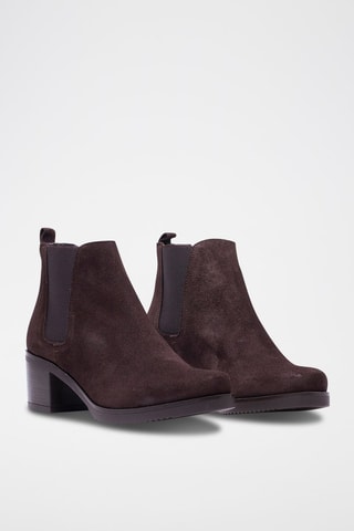 Botins Chelsea de nobuck - Castanho