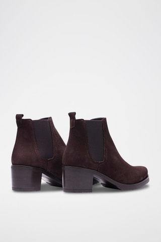 Botins Chelsea de nobuck - Castanho